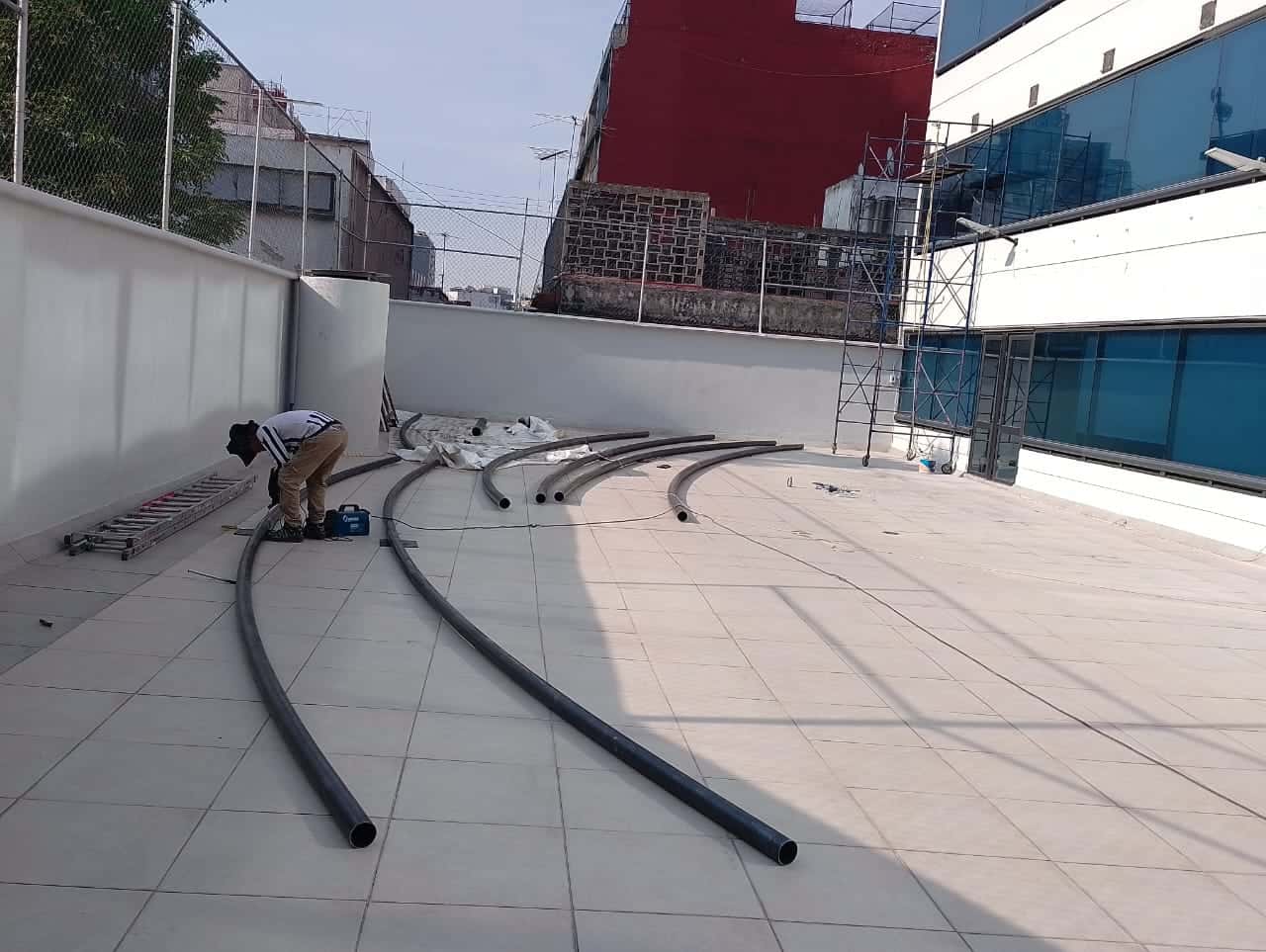 Diseño de tensoestructura para áreas comunes del Tribunal Electoral.