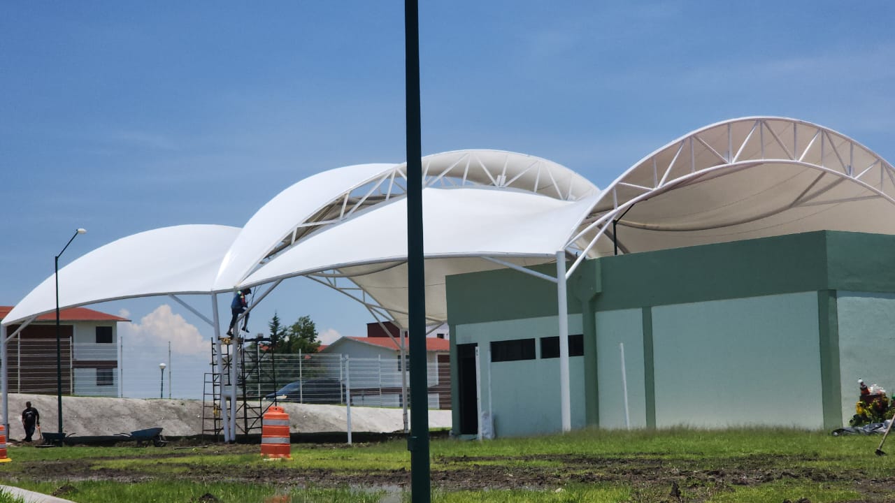 Panorámica del proyecto de arquitectura textil para la agroindustria en Monterrey.